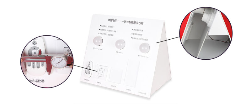 高質(zhì)量經(jīng)濟型臺面白色PVC三角形展示架，用于智能開關(guān)